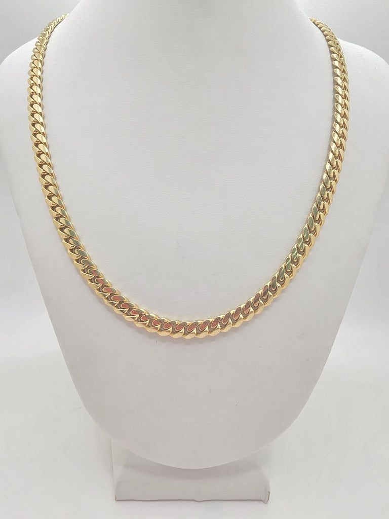 14KT SOLID MIAMI CUBAN CHAIN  Size 24INCH 7MM Weigth 92GR