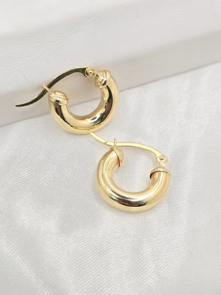 10KT PLAIN HOOPS EARRINGS Size 4MM Weight 1.6GR
