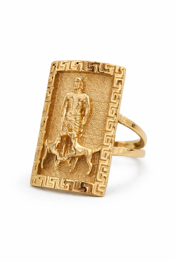 10KT GREEK DESIGN FRAME RECTANGULAR SAN LAZARO PENDANT Size 11.5 Weight 7.6GR