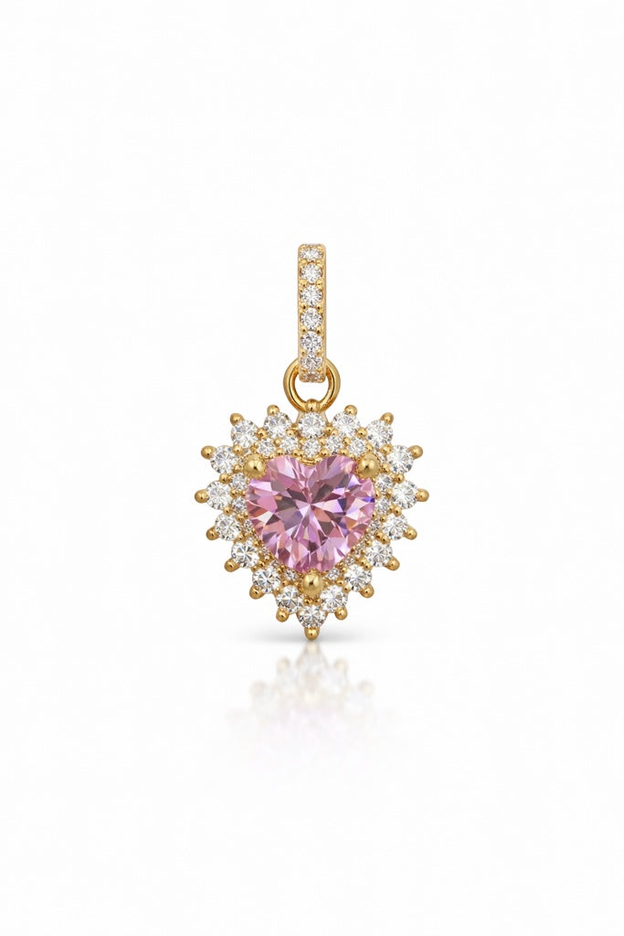 10KT PINK HEART STONE ELEGANT PENDANT Weigth 2.2GR