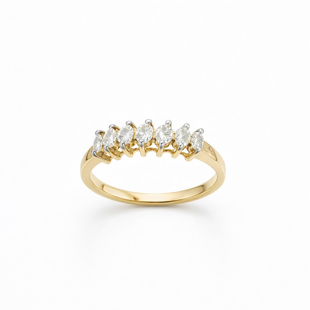 14KT DELICATE DIAMOND WOMAN'S RING Size 6 Weight 2.7GR