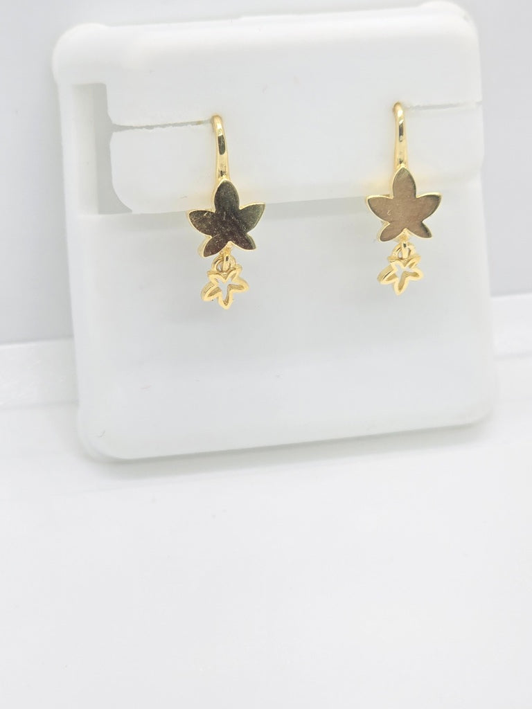 10K SMALL STAR FLOWER EARRINGS