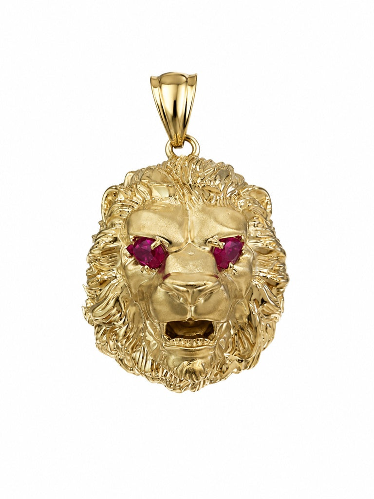 10KT CZ LION PENDANT Size