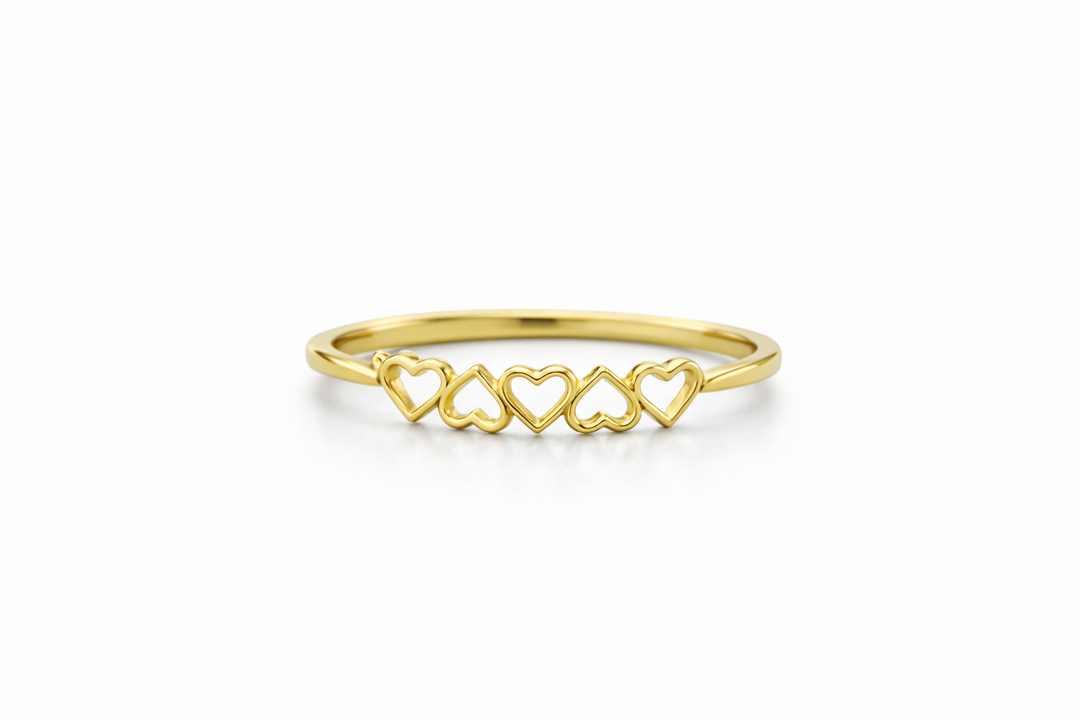 10KT  HEARTS RING FOR WOMAN Size 7 Weigth 1 GRS