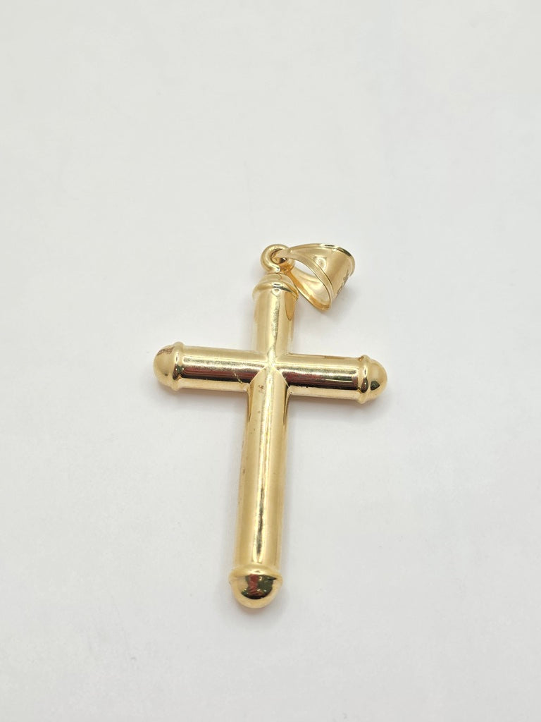 10KT HOLLOW TUBE CROSS PENDANT Weight 6.8GR