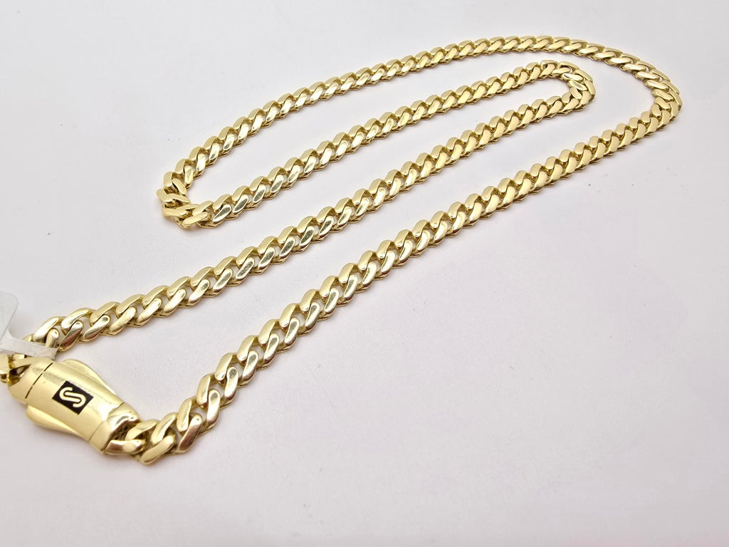 10KT PLAIN CERTIFIED MONACO CHAIN Size 5MM 16INCH Weight 10GR