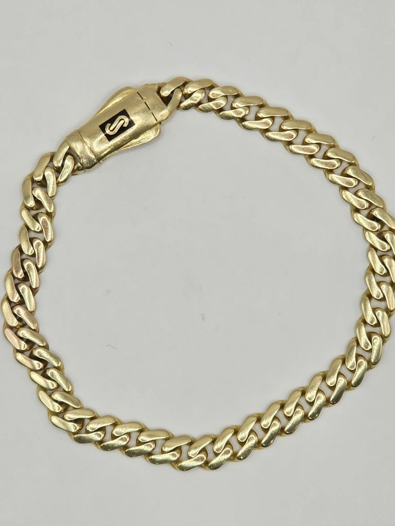 10KT CERTIFIED  MONACO BRACELET Size 5MM 6.5IN Weigth 4.2GRS