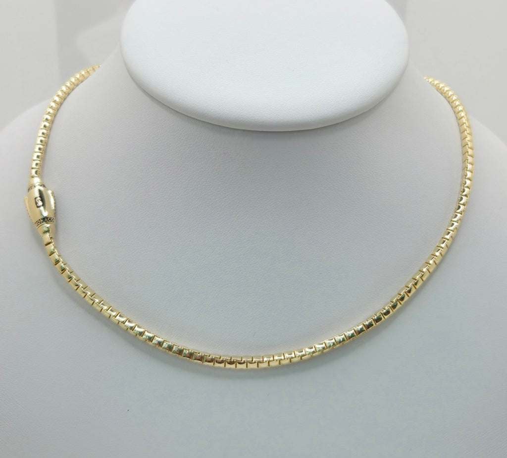 10KT CERTIFIED MONACO BOX CHAIN Size 3MM 22INCH Weight 12.4GR