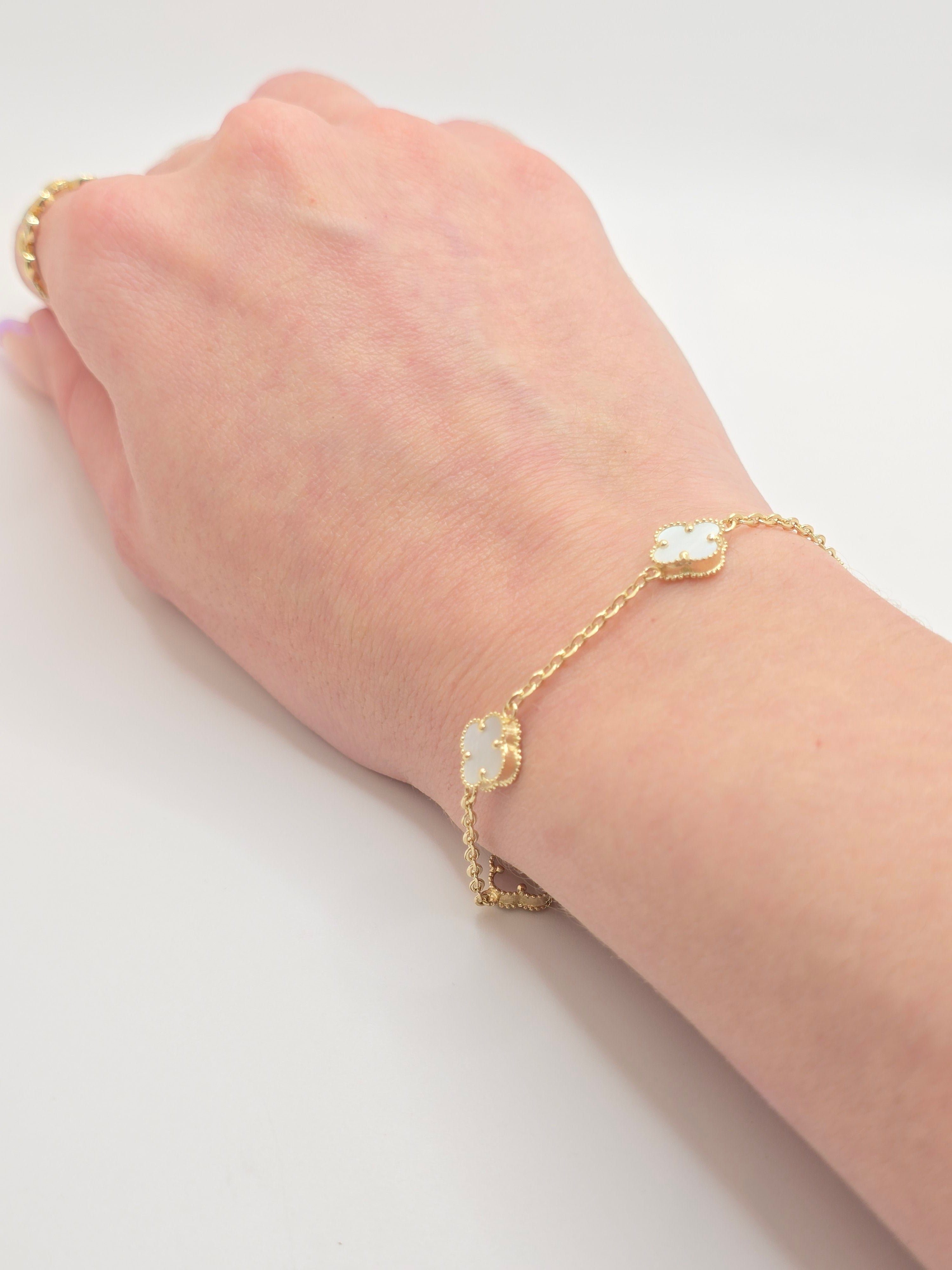 14KT FLOWER BRACELET Size 7.5INCH Weigth 3.8GR