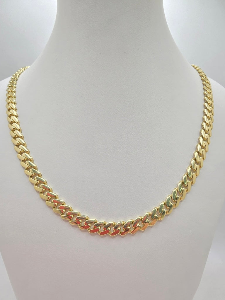 10KT PLAIN CERTIFIED MONACO CHAIN Size 6.5MM 20INCH Weight 13.8GR