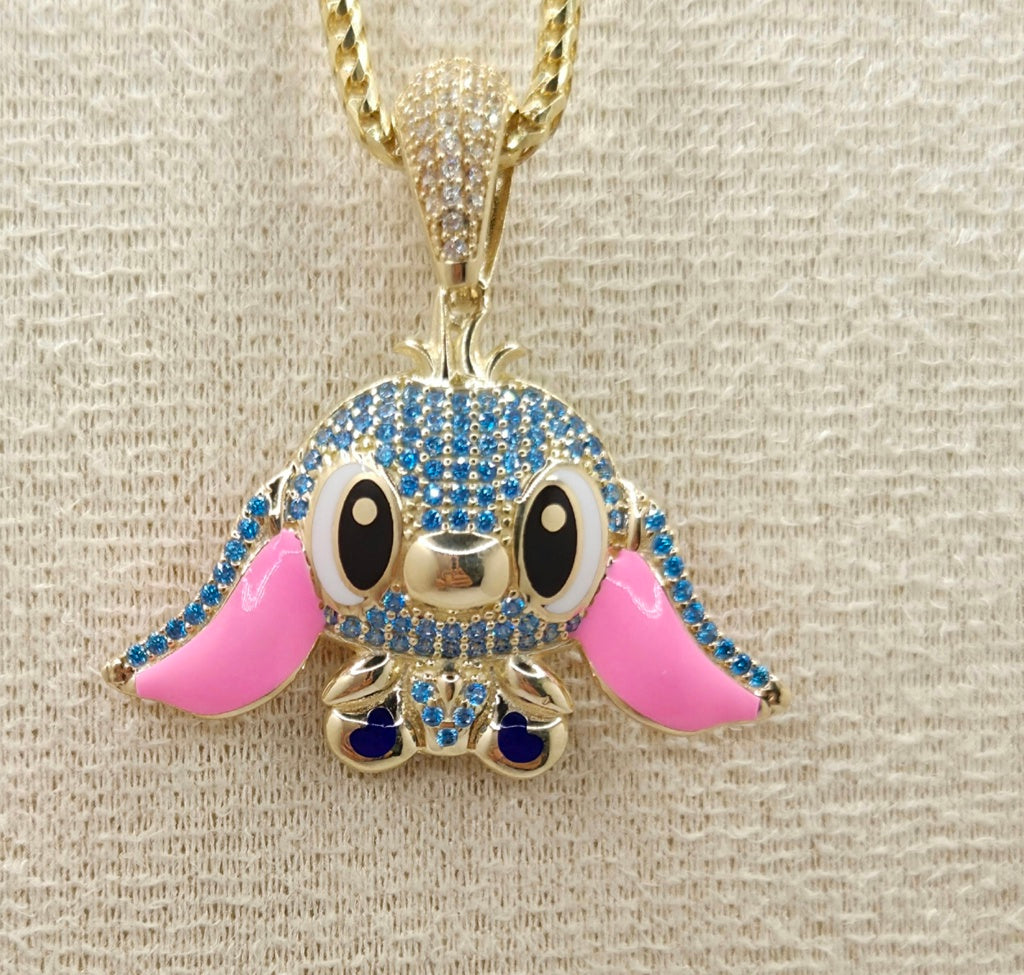 10KT CZ BLUE STITCH PENDANT Weight 5.7GR