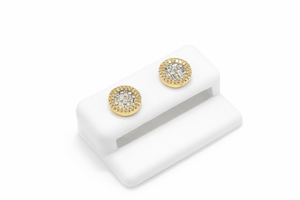 14KT DELICATE ROUND NATURAL DIAMOND EARRINGS
