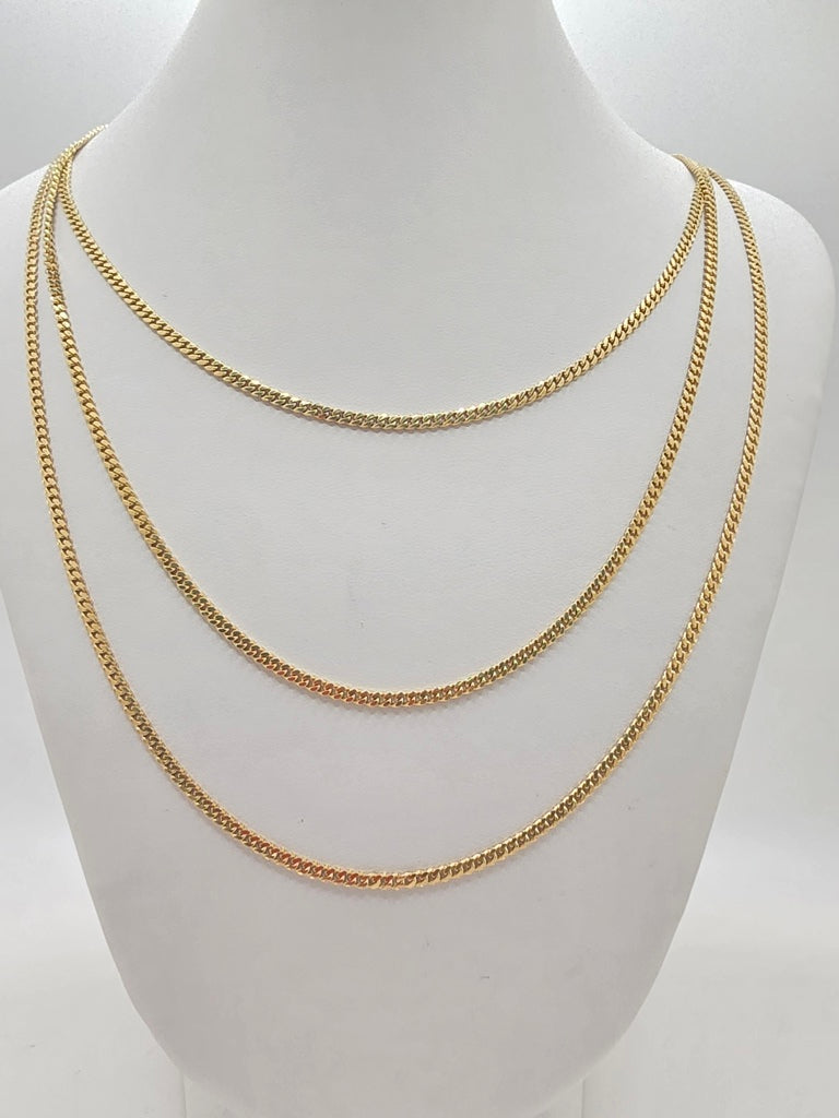 14KT SOLID MIAMI CUBAN CHAIN Size 18INCH 2.5MM Weight 8.2GR