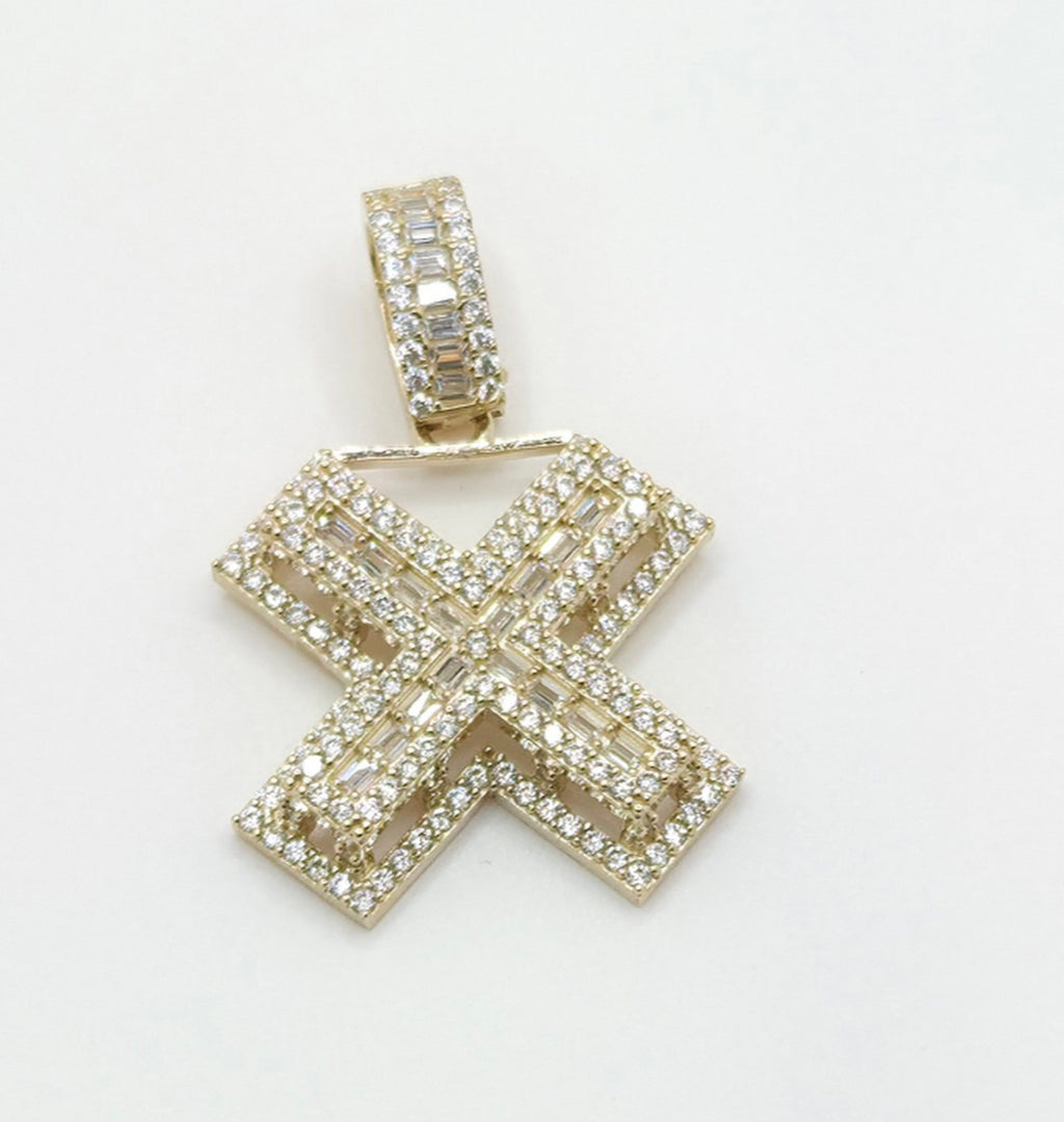 10KT SMALL CZ "X" LETTER PENDANT Weight 4.3GR