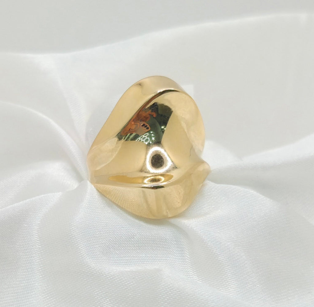 14KT ABSTRACT MODERNIST WOMEN'S RING Size 7.5 Weight 2.7GR