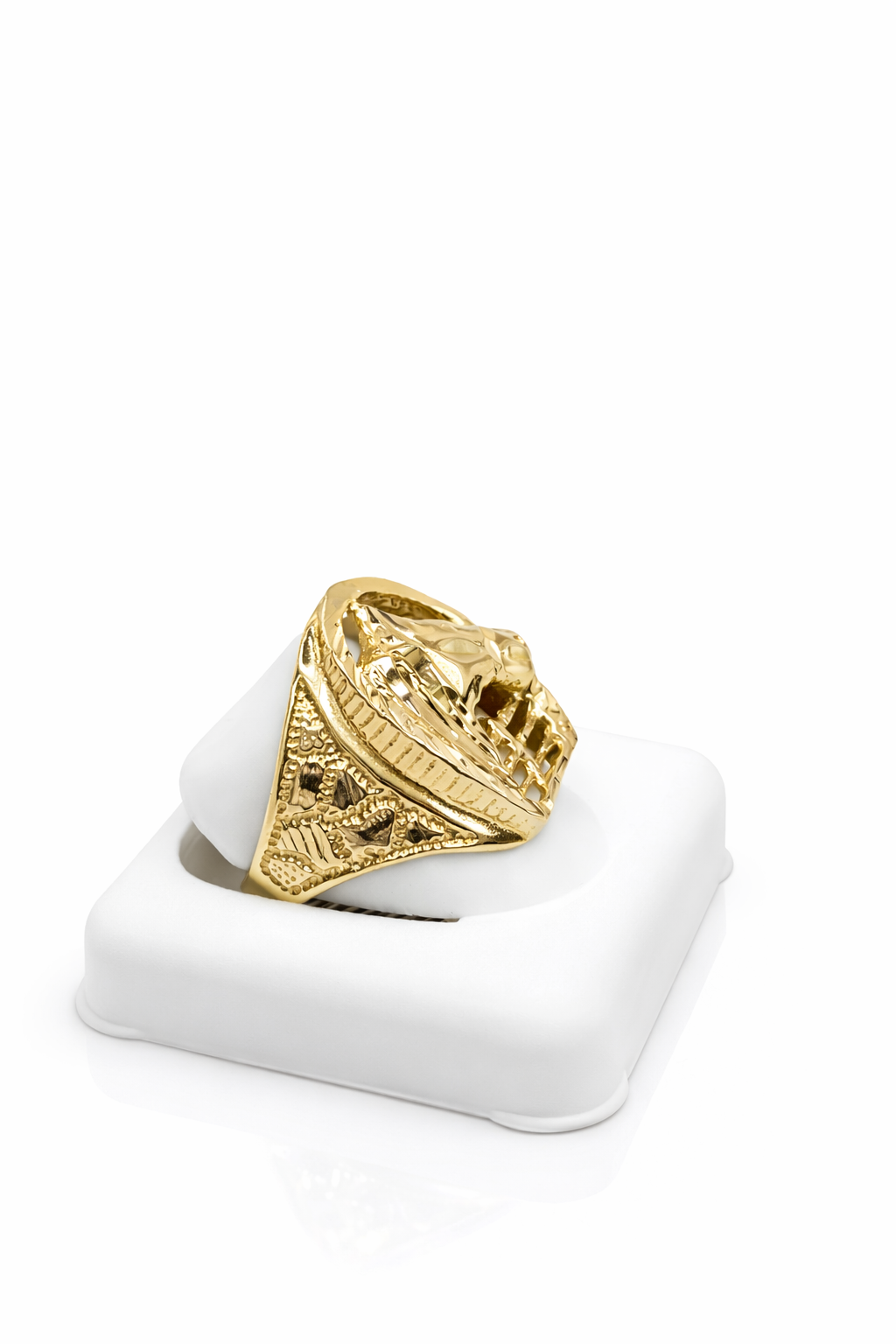 10KT NUGGETS DETAILS HORSE RING Size 9.5 Weigth 4.6GR