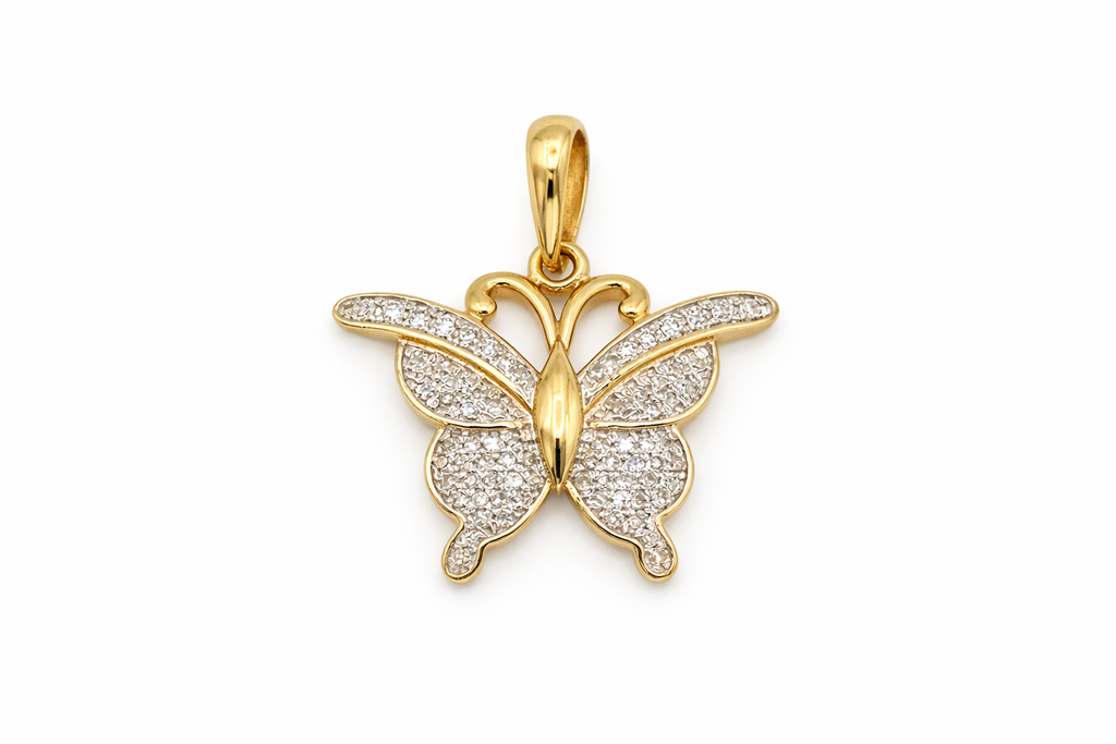 10KT DIAMOND BUTTERFLY PENDANT Weigth 1.8GR