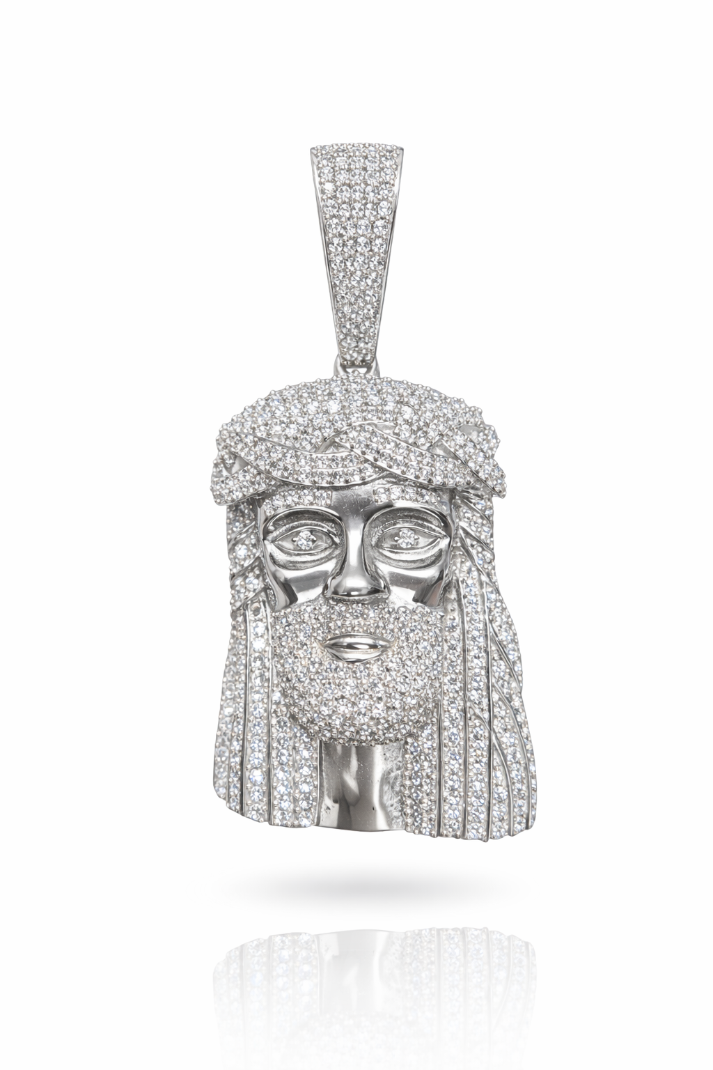 925 MOISSANITE 3.00 CTW JESUS FACE PENDANT