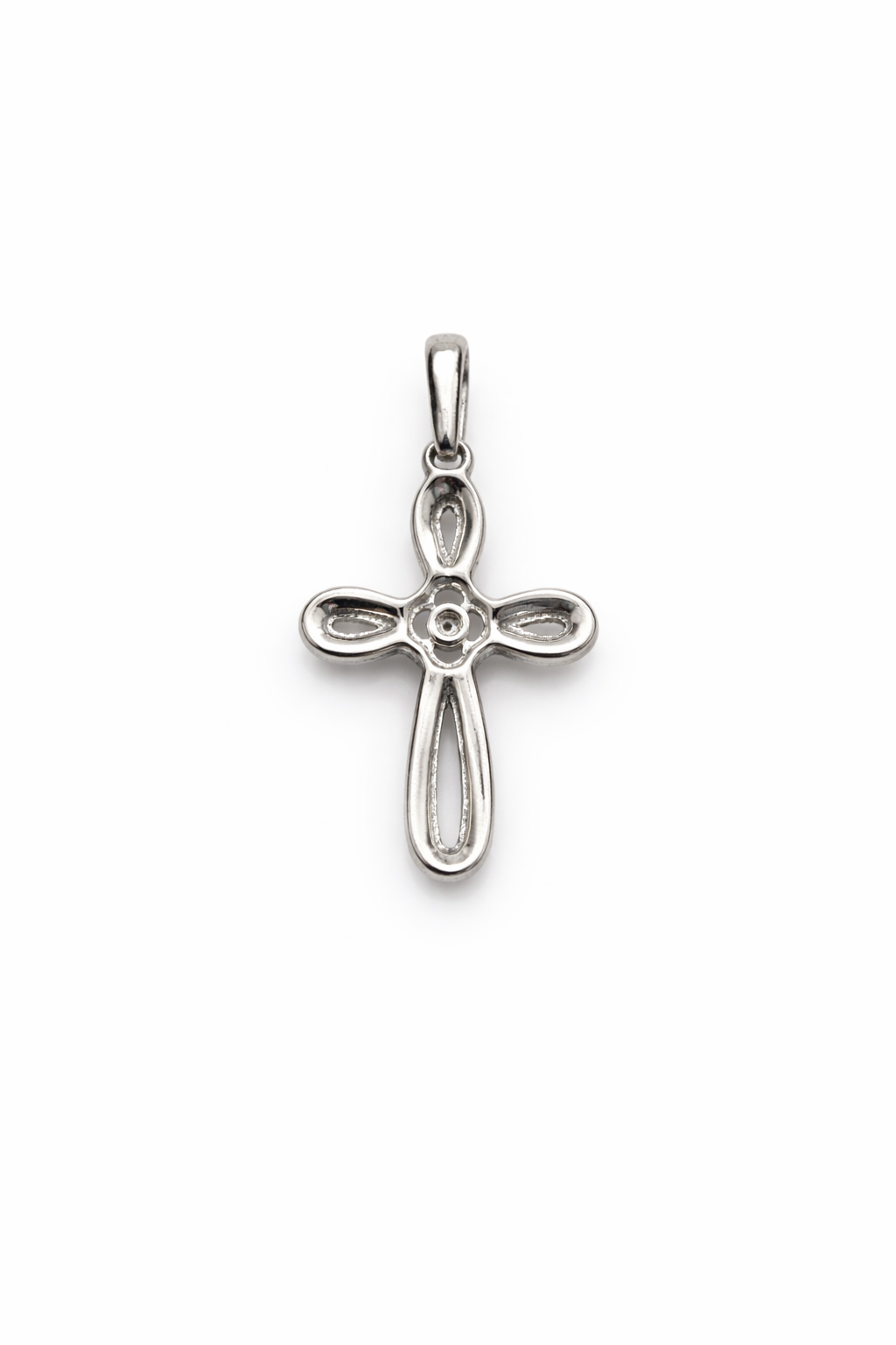 10KT WHITE GOLD CROSS DIAMOND PENDANT  Weigth 2GR