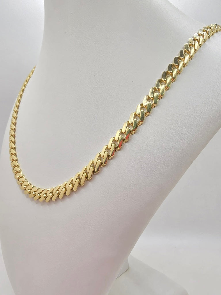 10KT  PLAIN CERTIFIED MONACO CHAIN Size 6.5MM 22INCH Weight 17.5GR