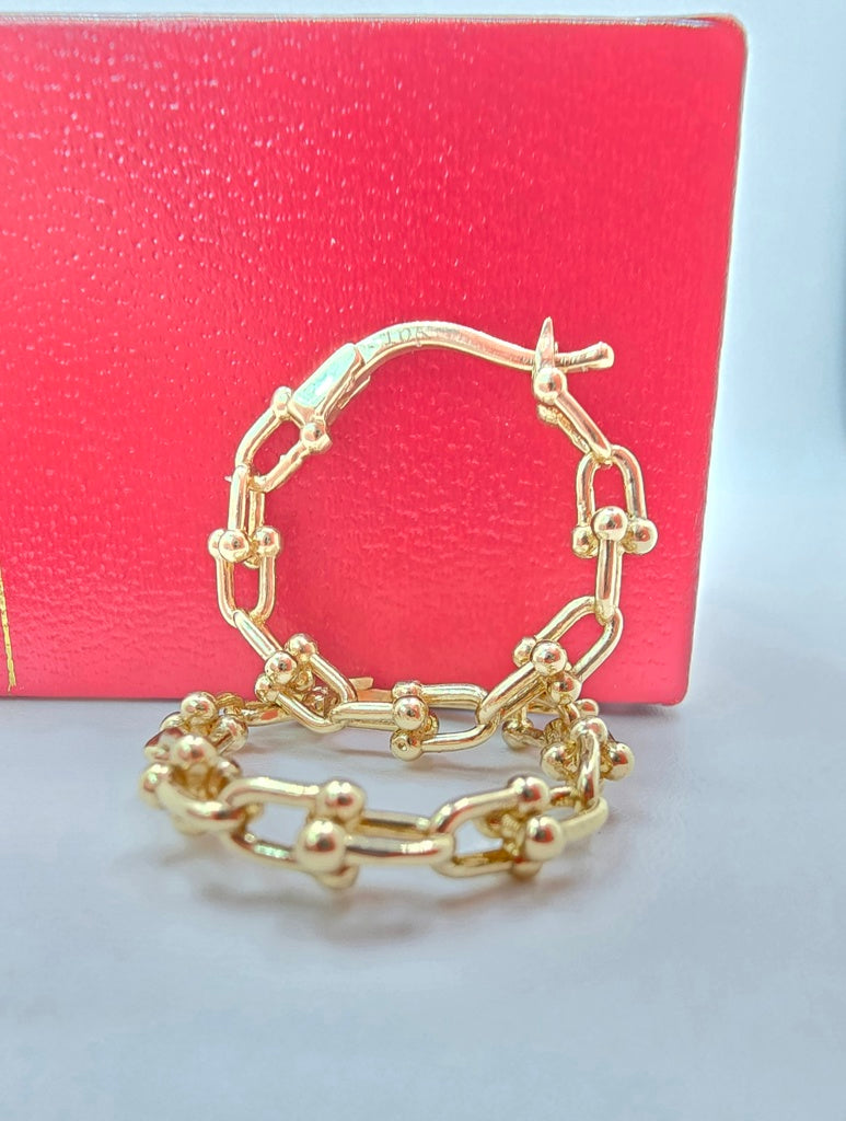 10KT PAPER CLIP STYLE HOOPS EARRINGS Weight 3GR