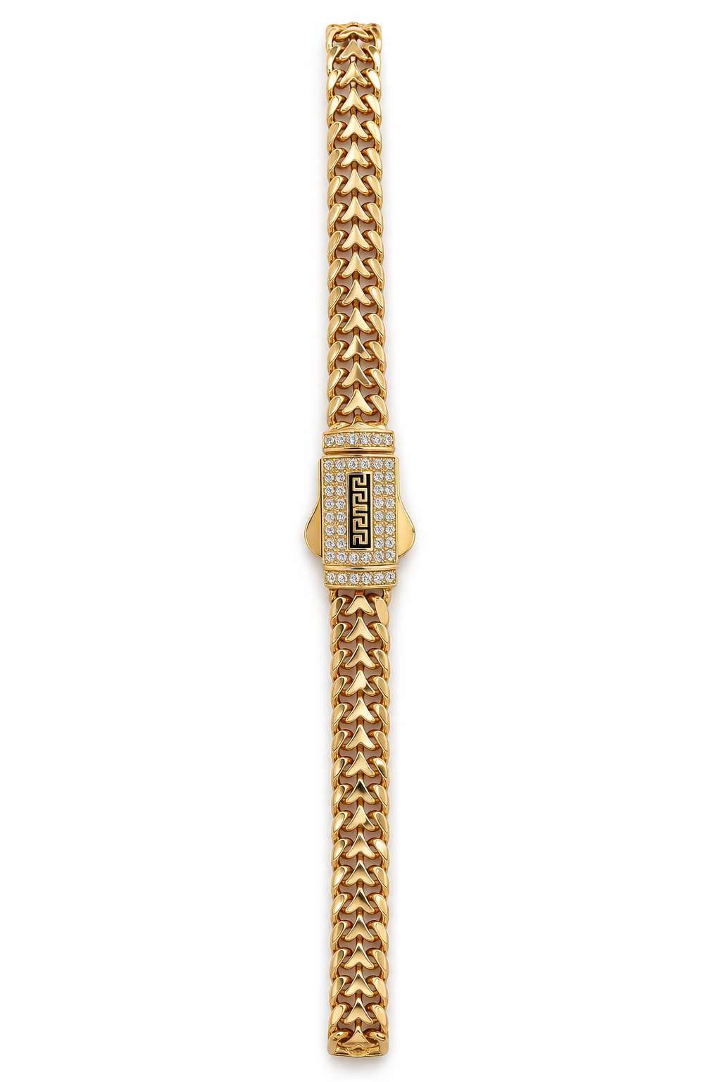 14KT MODERN DOUBLE LINK BRACELET Size 8INCH 6.5MM Weigth 8.5GR