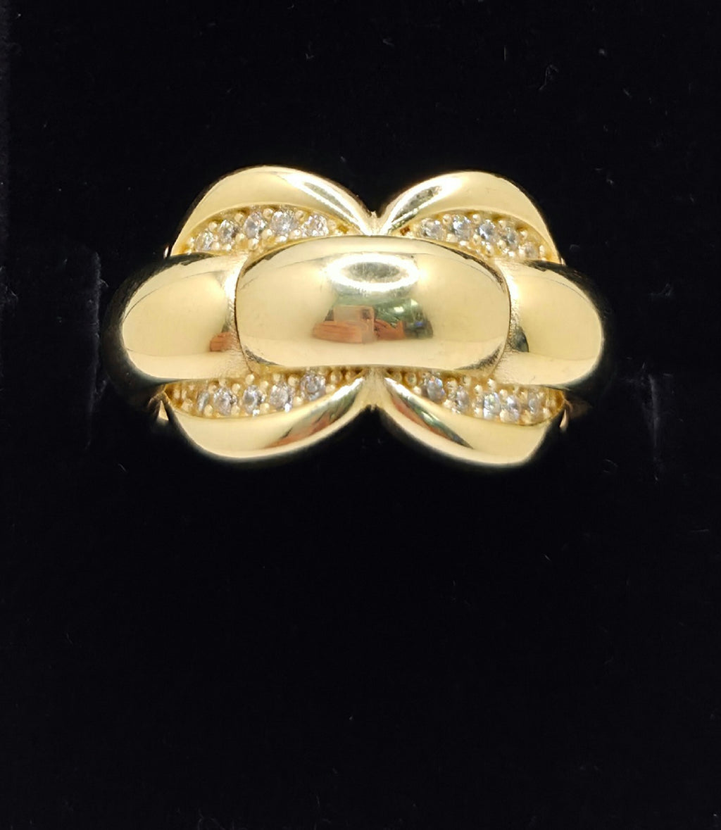 14KT CZ MAXI STYLE RING Size 7 Weight 5.4GR