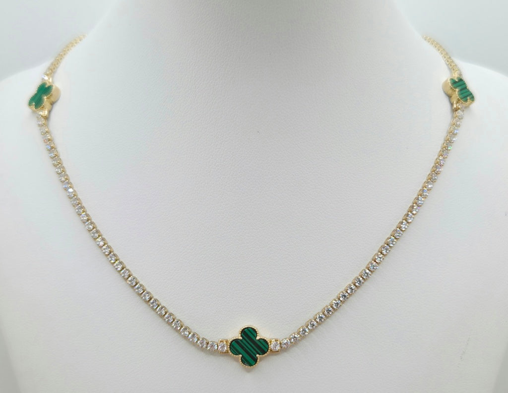 10KT FLOWER NECKLACE Size 18INCH 2MM Weigth 11.6GR