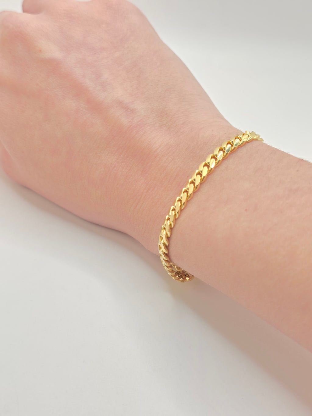 10KT SOLID MIAMI CUBAN BRACELET Size 8INCH 4MM Weight 9.5GR