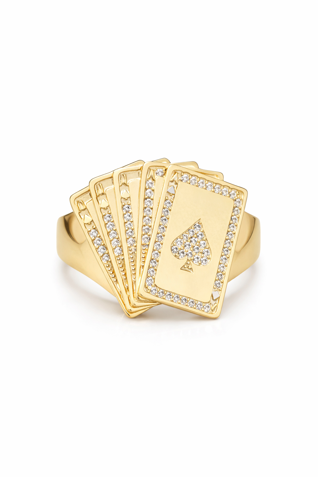 10KT CZ CARDS RING Size 10 Weigth 5.4GR