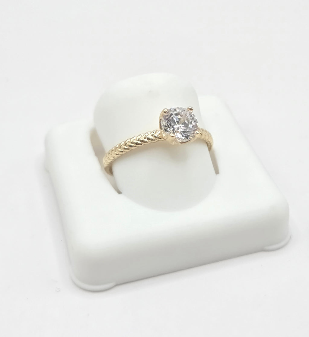 14KT DELICATE BRAIDED DESIGN PROMISE RING Size 7 Weigth 1.7GR