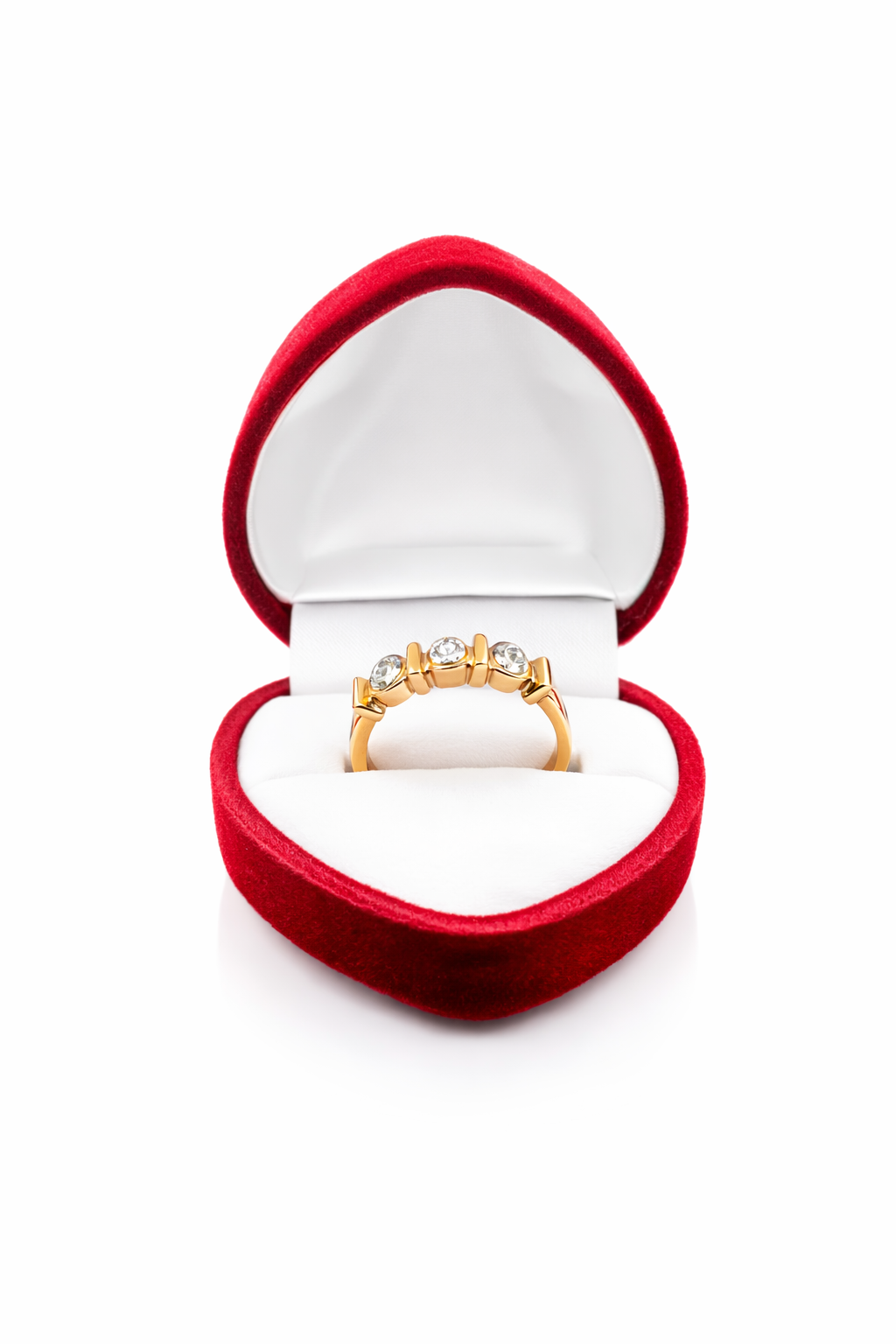 14KT EXOTIC THREE STONE DESIGN DIAMOND RING Size 7 Weigth 4GR