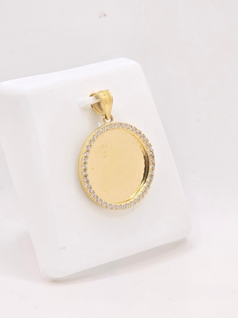 10KT MEMORIAL PENDANT CZ EDGE