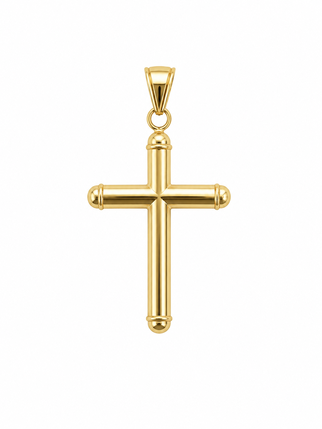 10KT PLAIN TUBE DESIGN CROSS  PENDANT Size LARGE Weigth 2.2GR
