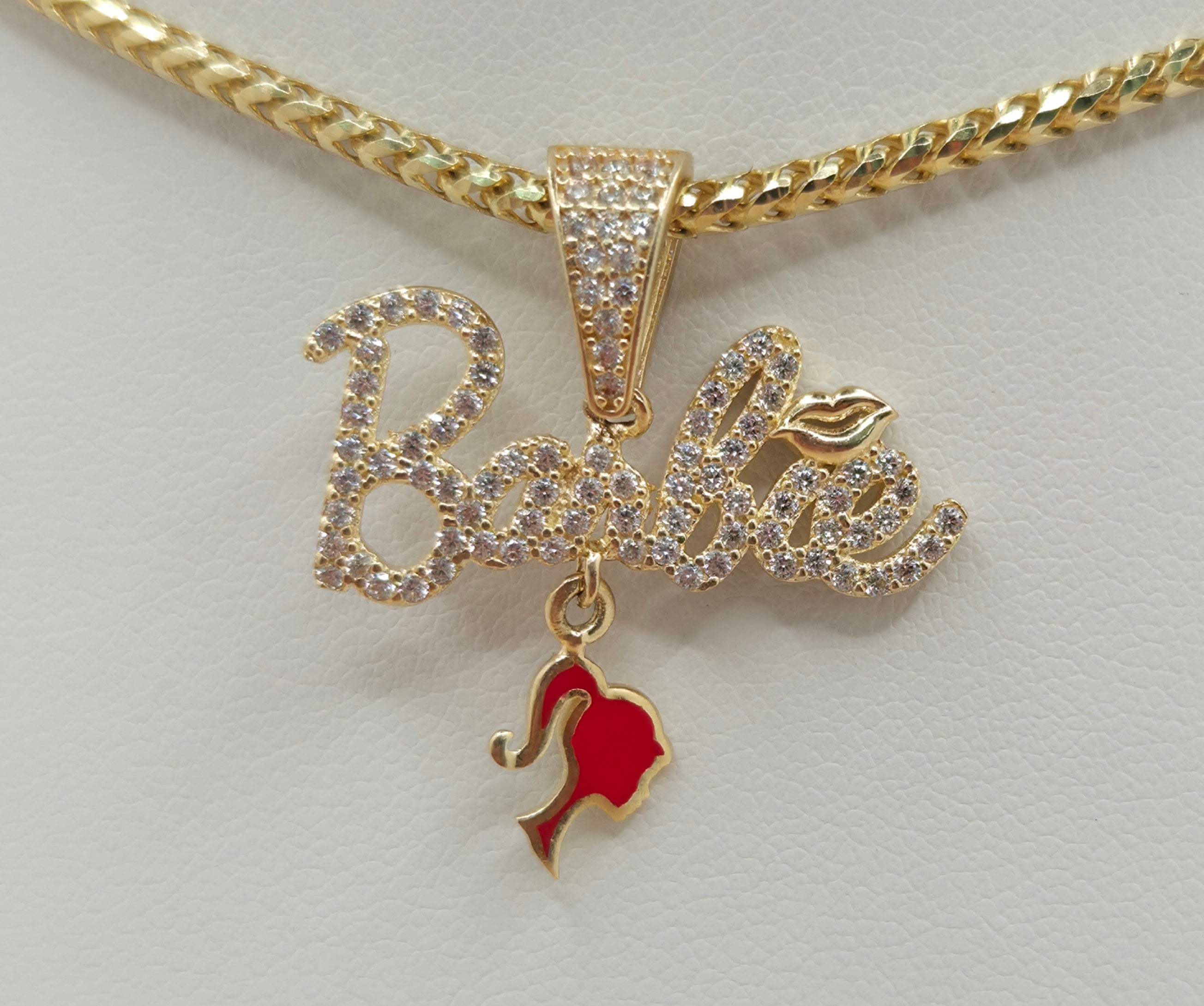 14KT CZ BARBIE PENDANT Weight 2.8GR