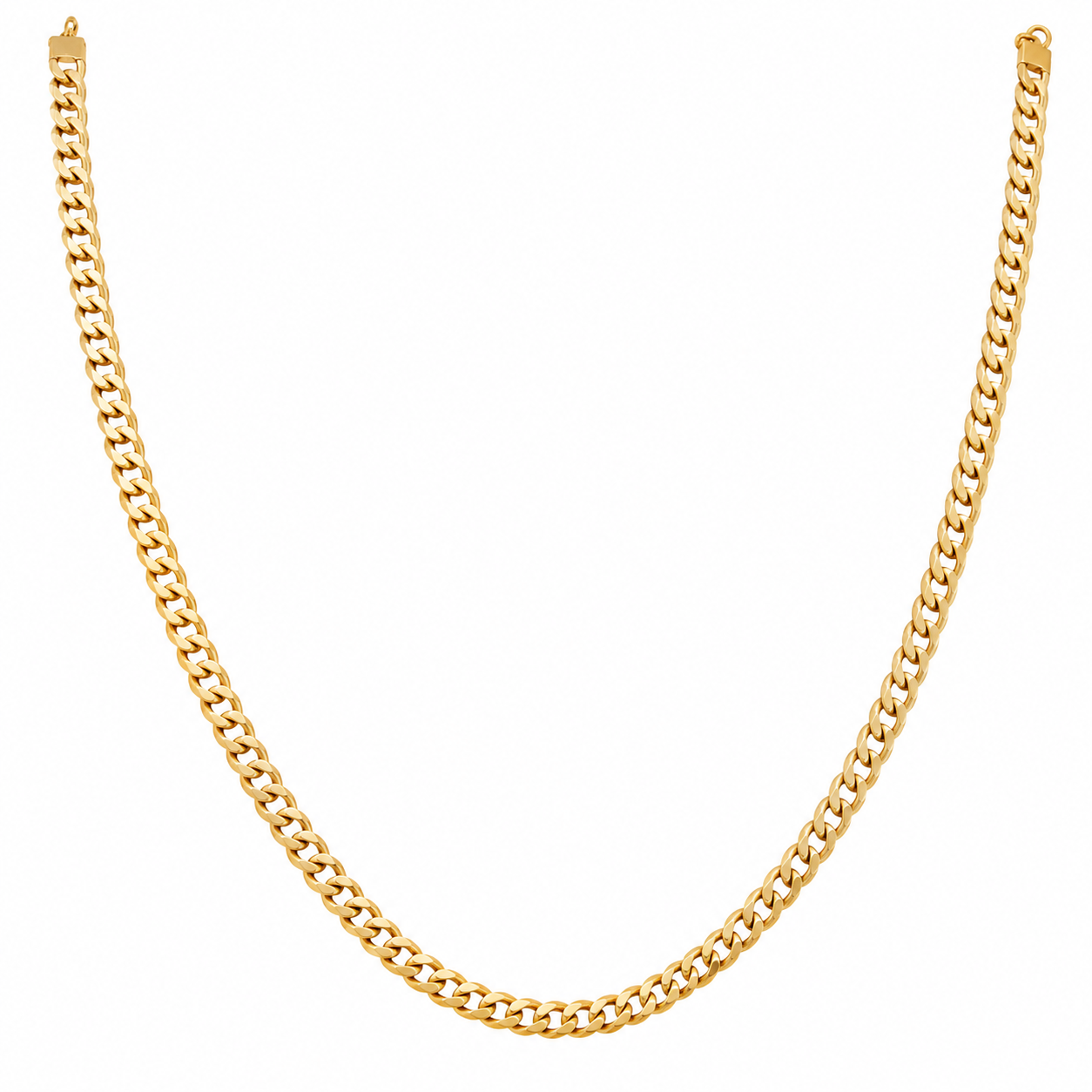 10KT SOLID CUBAN CURB FLAT CHAIN Size 4.5MM 24IN Weigth 9.5GRS