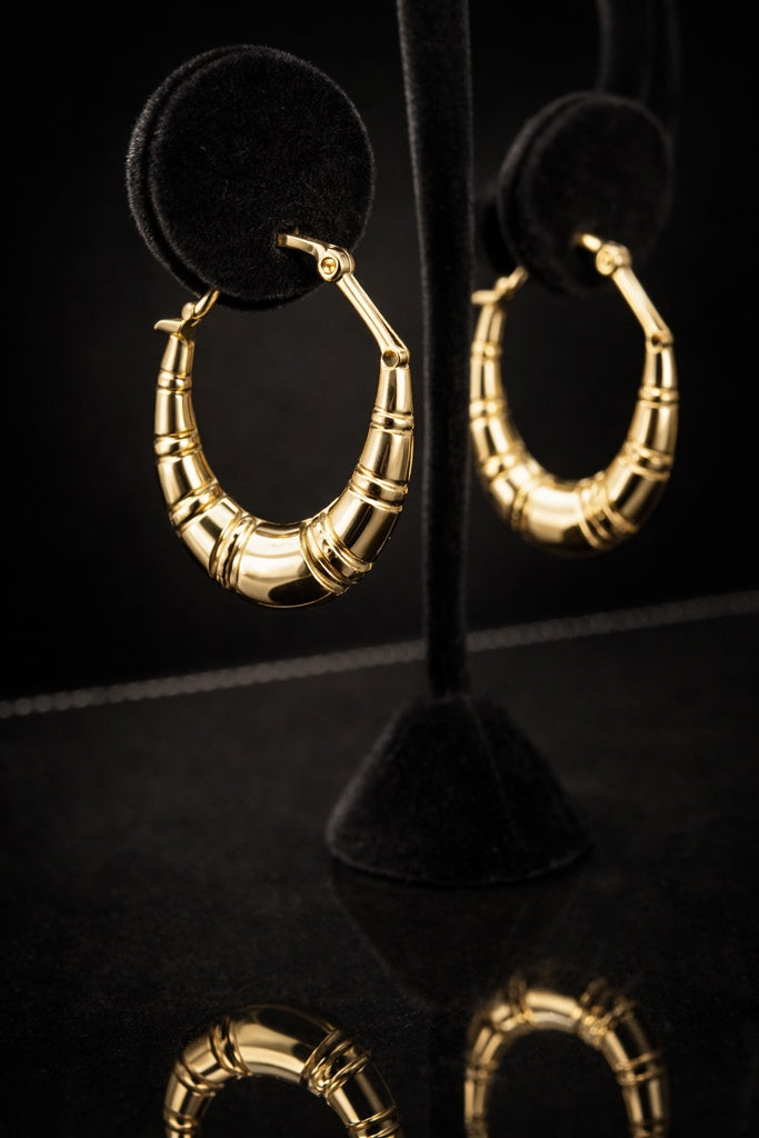 14KT VINTAGE STYLE HOOPS EARRINGS Weight 2GR