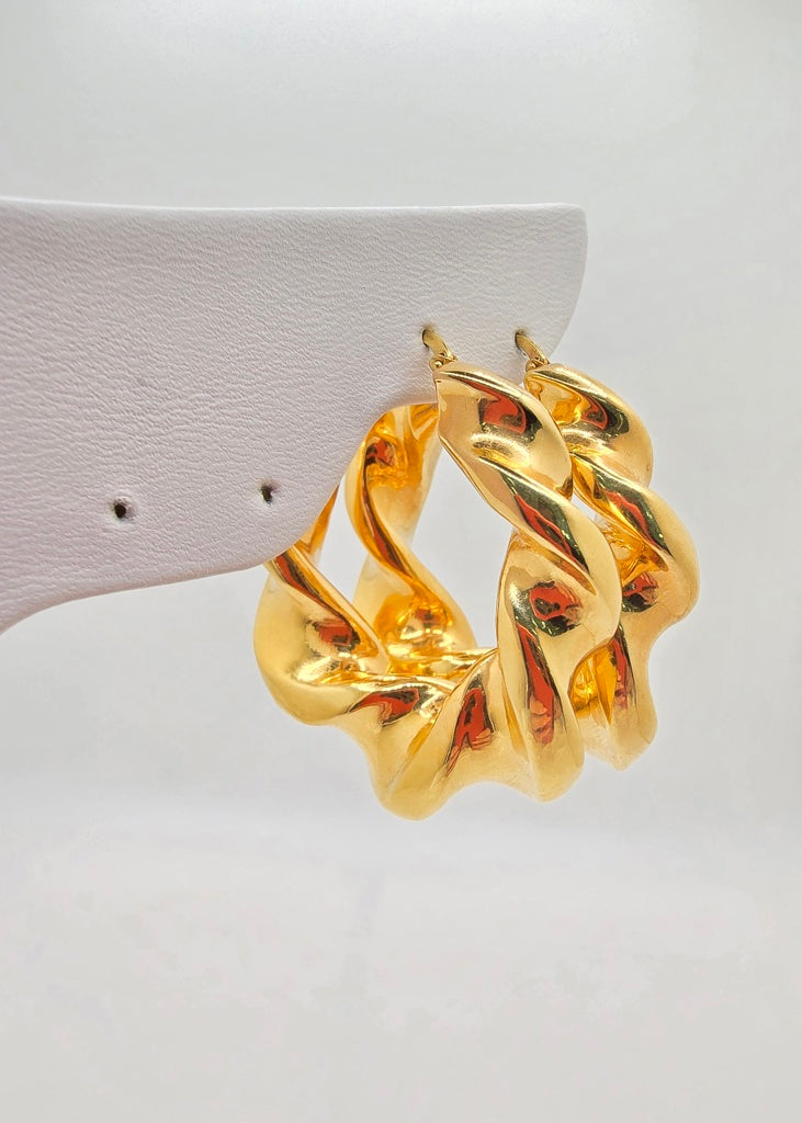 14KT MEDIUM SIREN HOOPS EARRINGS Weight 11.7GR