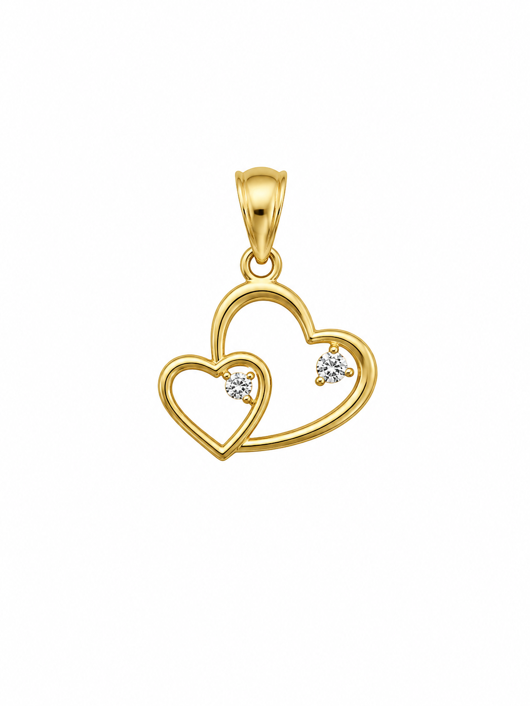 14KT TWO SMALL HEARTS PENDANT Weight 1.1GR