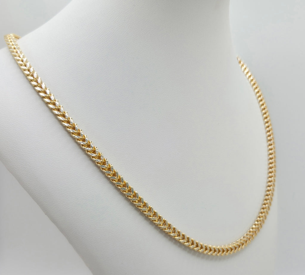 10KT  TWO TONE HOLLOW FRANCO Size 4MM 20INCH