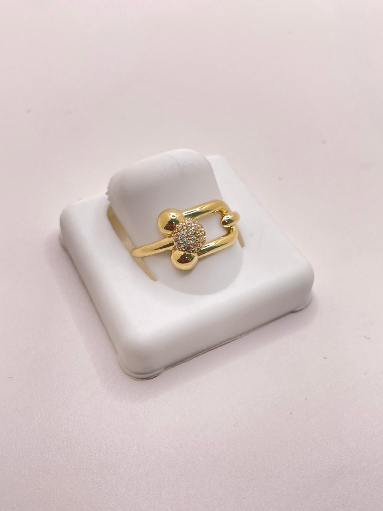 14KT PAPER CLIP RING Size 6.5 Weight 1.7GR