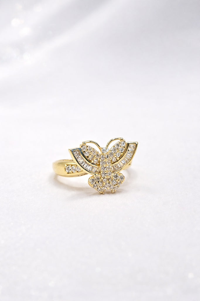 10KT BAGUETTE DETAILS BUTTERFLY RING Size 7 Weigth 4GR