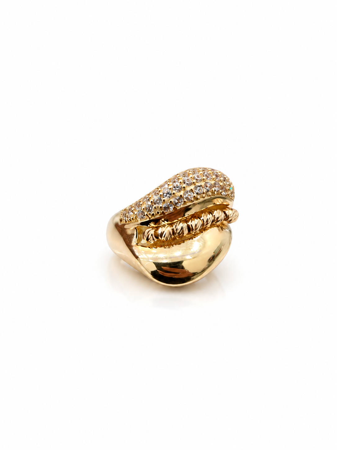 10K PUFFY RING Size 7.5