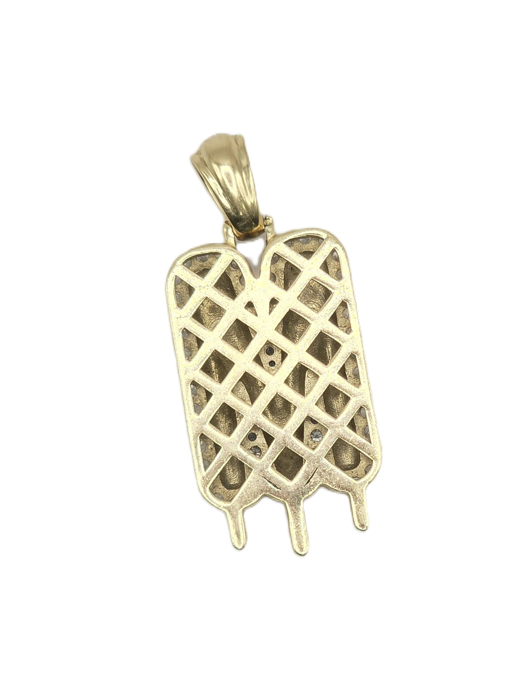10KT NATURAL DIAMOND LETTER ''M'' PENDANT Size 34X15MM Weigth 6.3 GRS