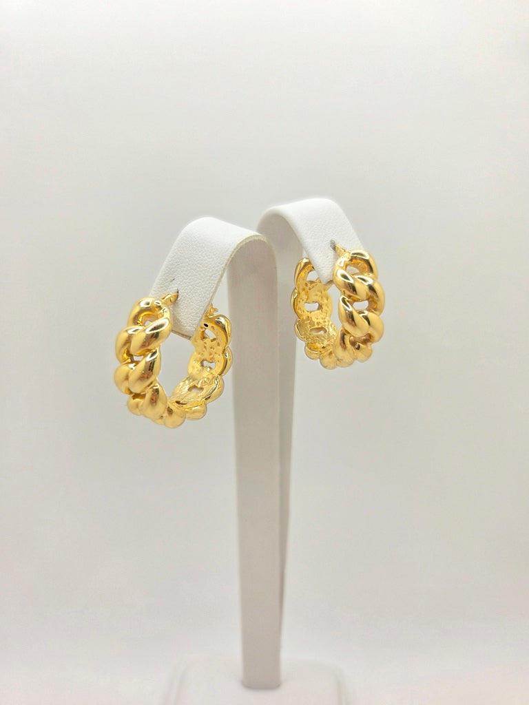 10KT CHAIN STYLE HOOPS EARRINGS Weight 5.7GR