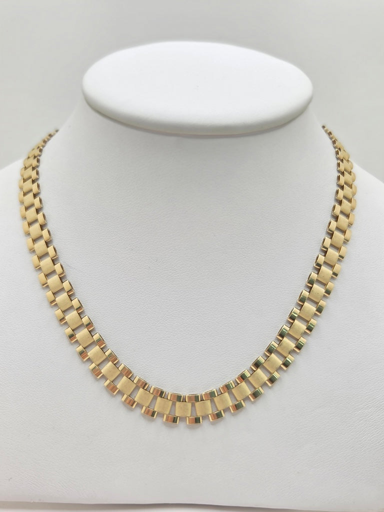 10KT WATCH  STYLE LINK NECKLACE SIZE 18 INCH WEIGHT 15.6GR