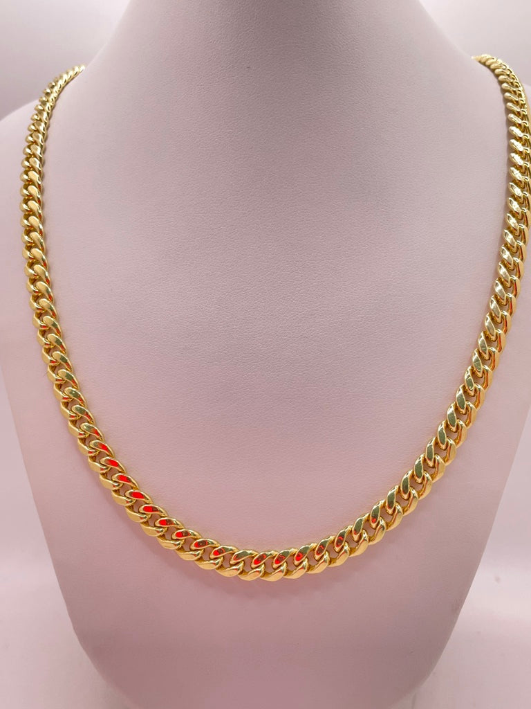 10KT SEMISOLID MIAMI CUBAN CHAIN 7MM 22INCH WEIGHT 28.2GR