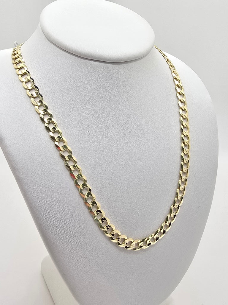 10KT SOLID CUBAN CURB FLAT CHAIN Size 18INCH 5MM Weight 9.4GR.