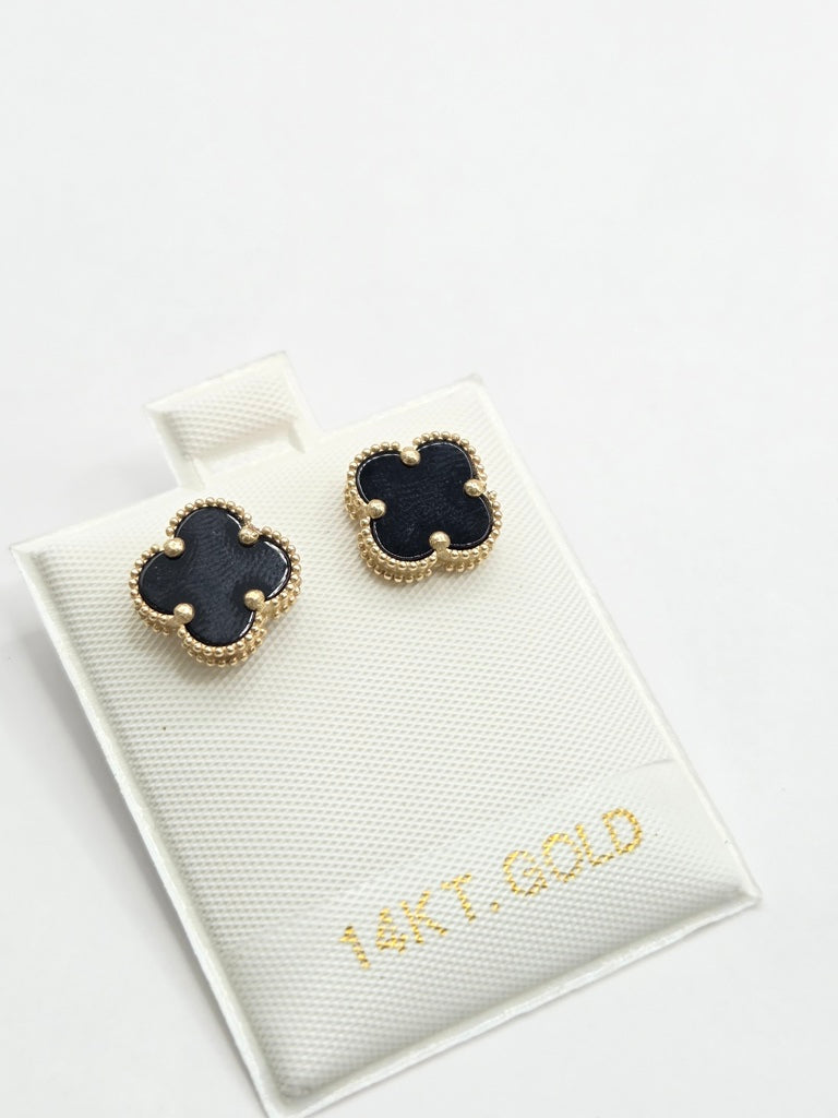 14KT FLOWER EARRINGS Size MEDIUM Weigth 1.8GR
