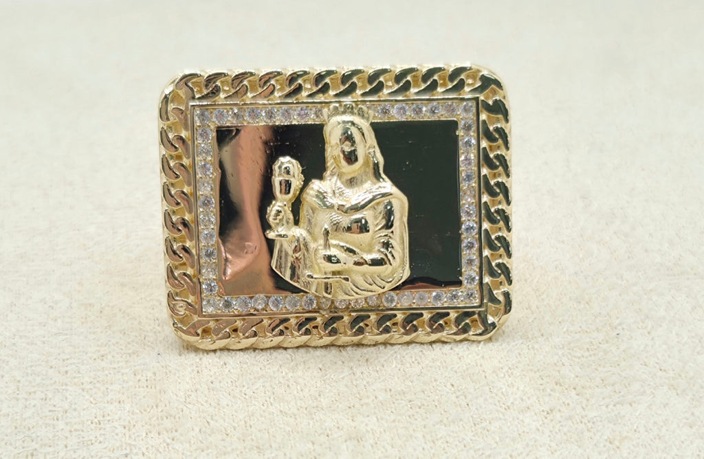 10KT ELEGANT RECTANGULAR SANTA BARBARA RING Size 11 Weight 12.1GR